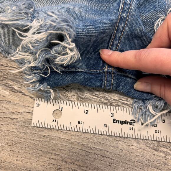 Abercrombie Fitch Shorts Annie Blue Women 27 High Rise Floral Embroidered 4R - Picture 6 of 8